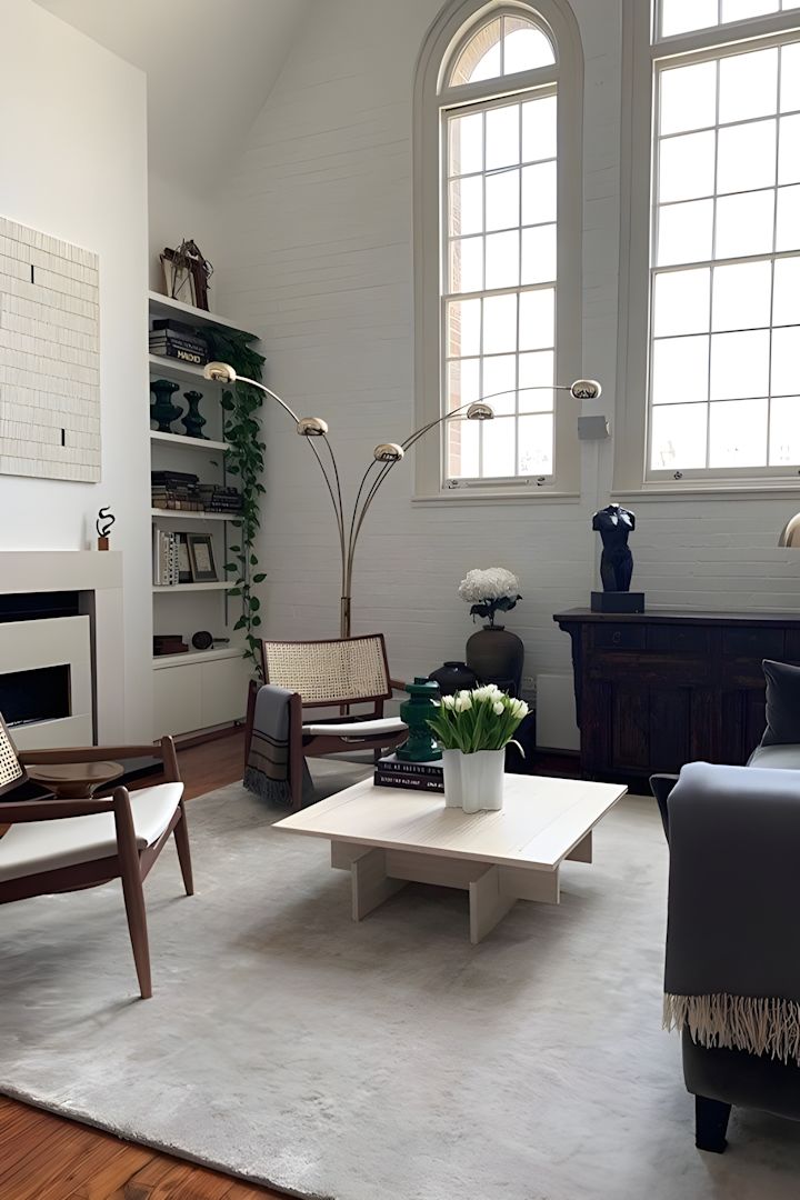 The solid viscose rug in pearl beige from Layered in our guide to choosing the right rug. 