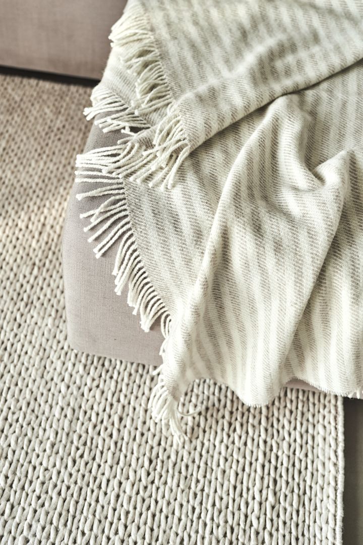 Tidal throw in beige from Scandi Living is an exclusive and elegant wedding gift idea.