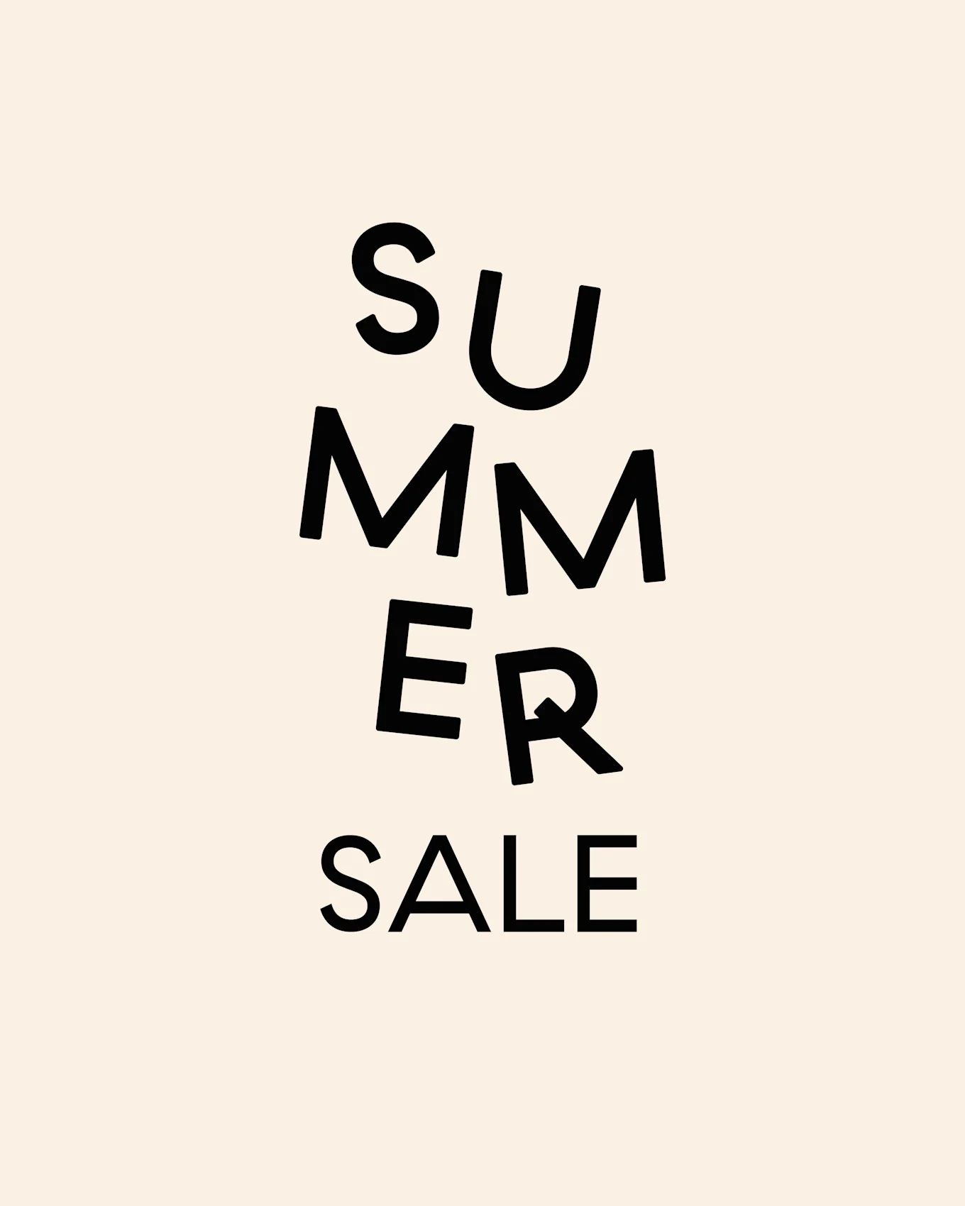 SUMMER SALE text on a light background.