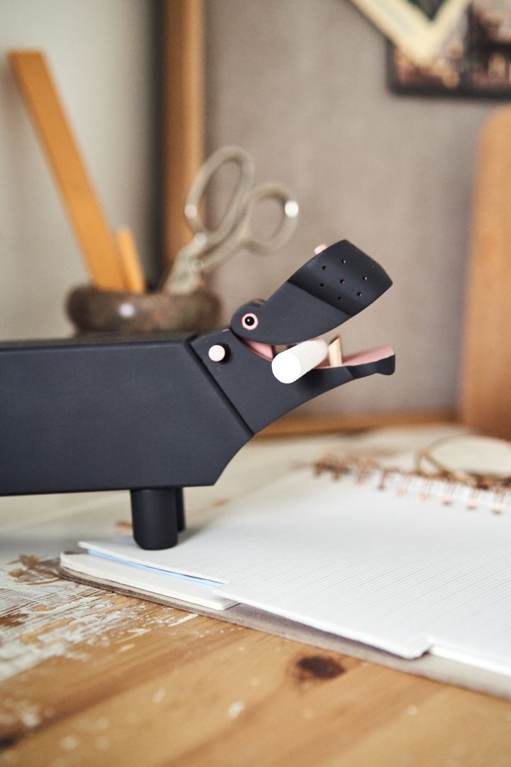 Decorate your small home office with cute and practical details such as Kay Bojesen Hippo to hold you chalk and write important reminders. 
